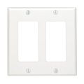 Leviton Decora White 2 gang Thermoset Plastic Rocker Wall Plate 80409-2AW